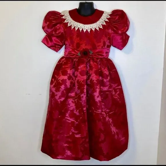Vintage 1990s Jayne‎ Copeland Floral Brocade Holiday Dress