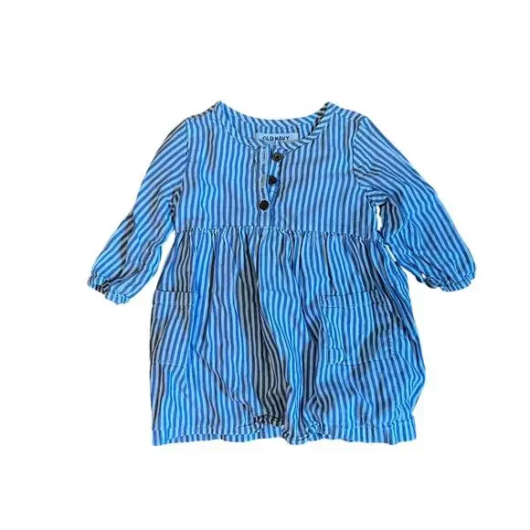 ❤️ 3/$25 Old Navy Striped Nautical Long Sleeve Toddler Dress | 12-18mo