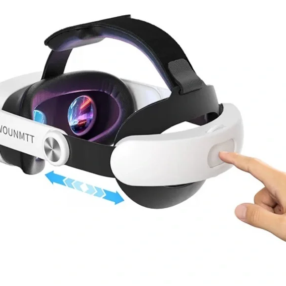 VR Headset with Adjustable Strap - Black and White