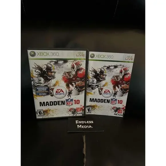Madden‎ NFL 10 Microsoft Xbox 360 Box and Manual Video Game