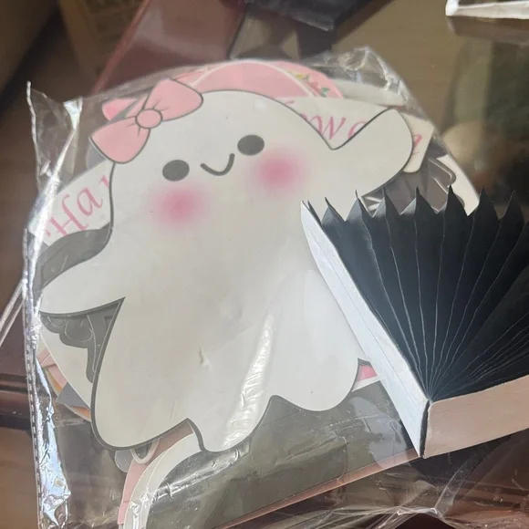 Classroom Halloween decor Cute Ghost Stickers with Pink Bow