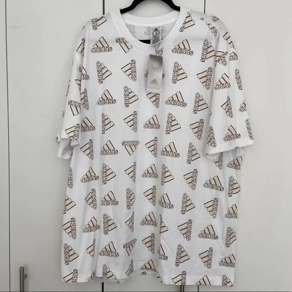 Men’s Adidas Essentials Loose Giant Logo Tee Size 2XL
