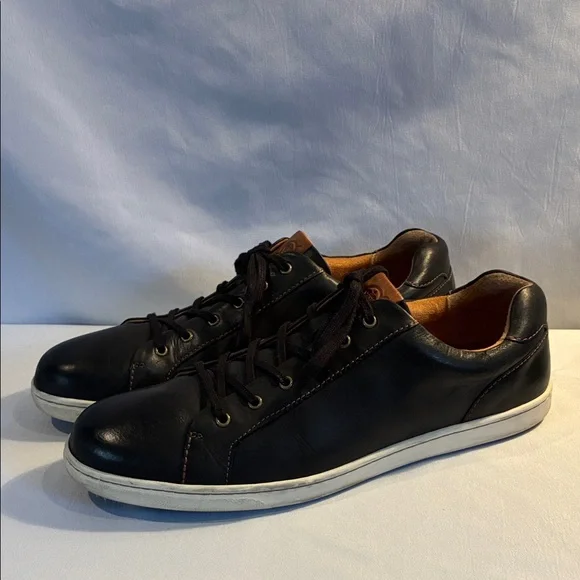 Born Men's Allegheny black leather lace up low top sneakers size 14M casual