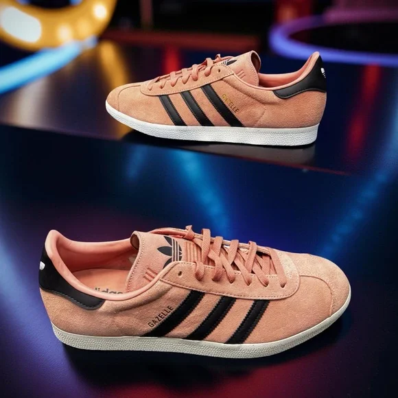 Adidas Gazelle Pink Black White Mens 13 Y2K Retro Sneakers BNWT Rare