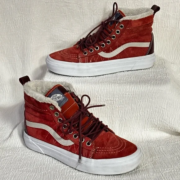 🔥 Vans Sk8-Hi MTE Hot Sauce/Port Royale w/ Fur Lining - Men’s 4 / Women’s 5.5🔥