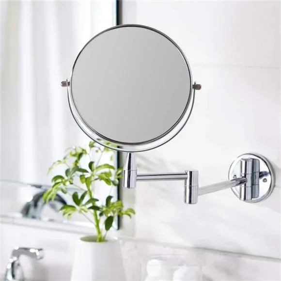 Wall Mounted Vanity Makeup Mirror 1X/5X Magnification Extendable Double Sided