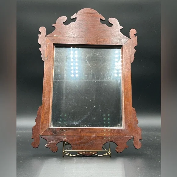 Vintage chippendale wood scroll mirror, wall mirror