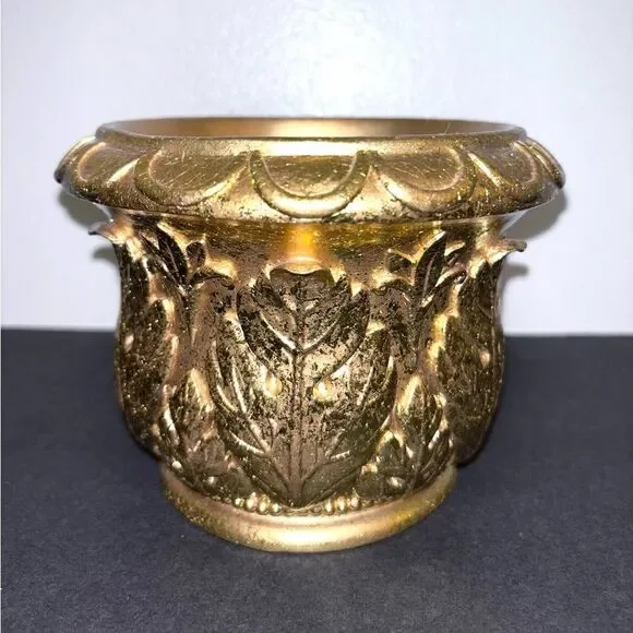 Vintage CBK LTD Gold Resin Pot Cache Pot