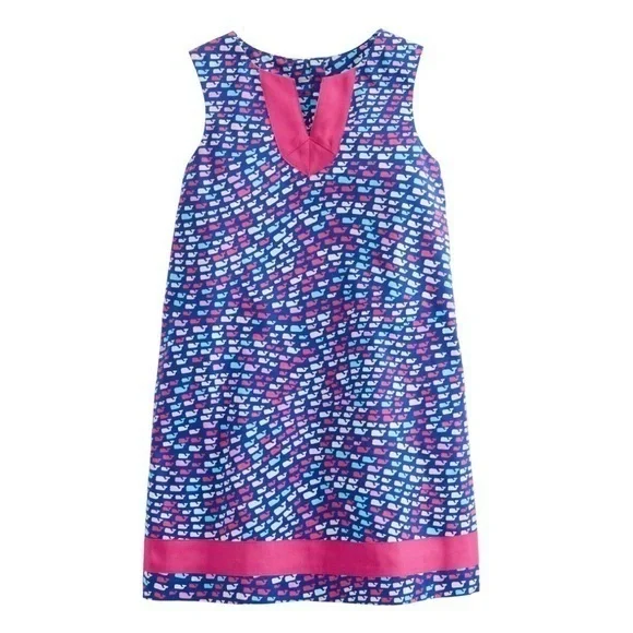 Vineyard Vines School of Whales Shift Dress Girls Size 14