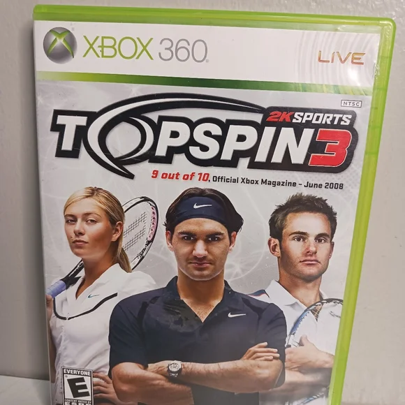 Xbox 360 2K sports Top Spin 3, rated E for everyone, Microsoft