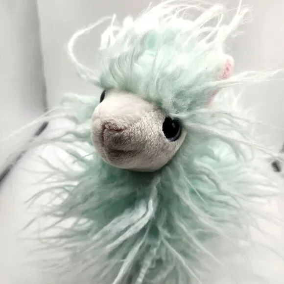 Adorable Aqua Long Hair Llama Plush‎ Stuffed Animal 6 Inch