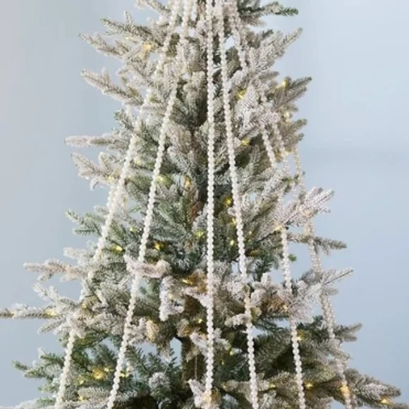 Elegant White Beaded Garland for Holiday Decor