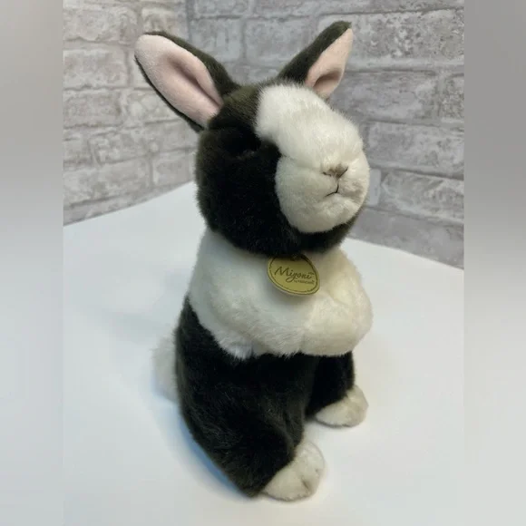 Miyoni Plush Lifelike Rabbit Realistic Bunny Stuffed Animal Rare 10