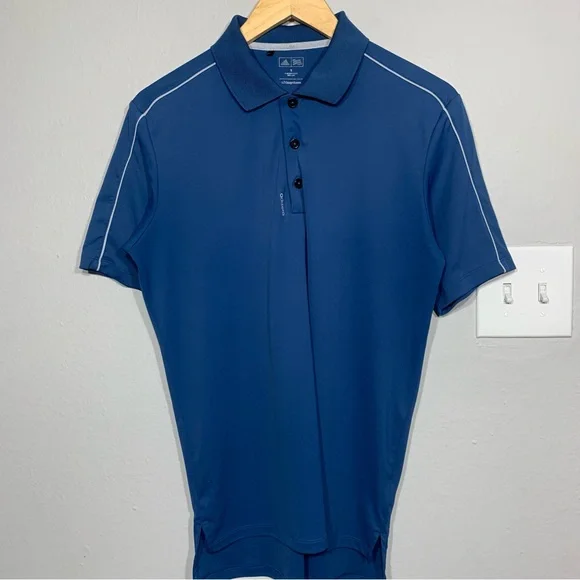 Adidas Golf Adizero Blue Performance Polo Shirt 3 Stripes Small‎