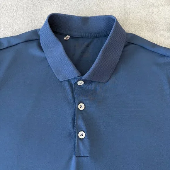 Adidas Golf Polo Mens M Blue Dry Fit UPF 30 Short Sleeve Collar Shirt