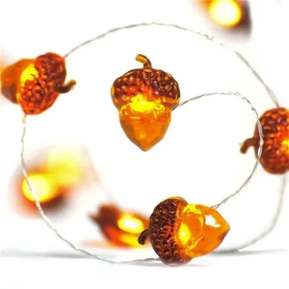 Thanksgiving Decorations Acorn Lights String 10ft 40 LEDs Fairy String