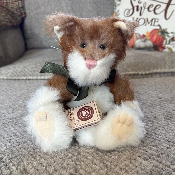 Boyds Bears Cat Plush Penny P Copperpus 14” Orange Tabby Bean Vtg 2000 With Tag