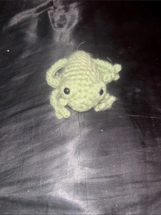Handmade Light Green Crochet Frog Pet Toy