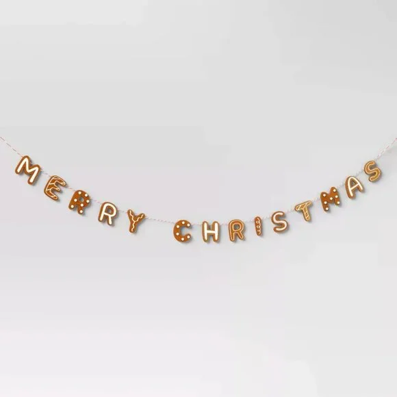 TARGET WONDERSHOP MERRY CHRISTMAS GINGERBREAD GARLAND