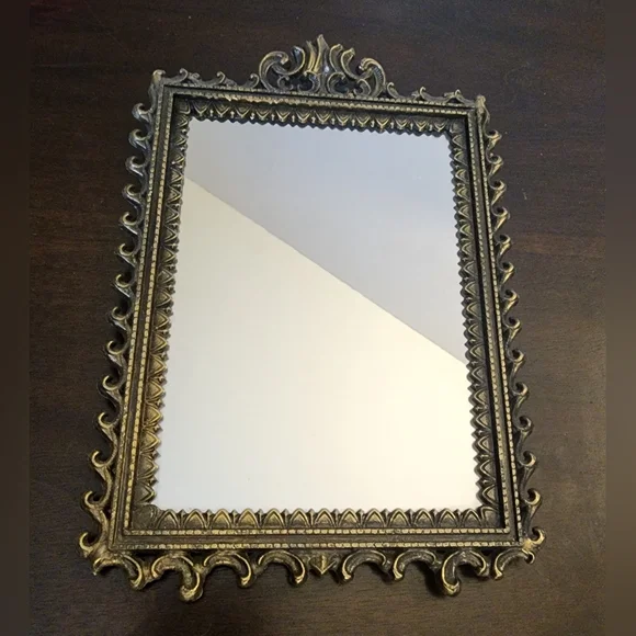 Ornate Vintage Italian Brass Mirror