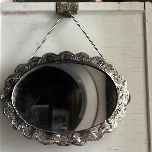 Elegant Silver Oval Wall Mirror