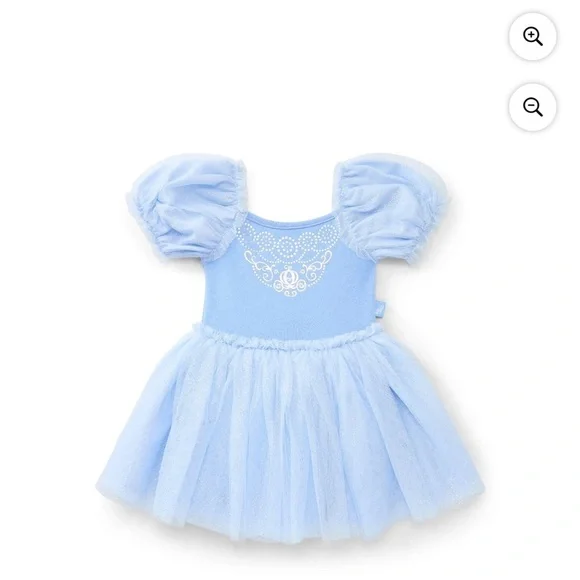 Disney Cinderella Tulle Princess Dress Kids NEW 2T 3T 4T 5T Blue Puff Sleeve