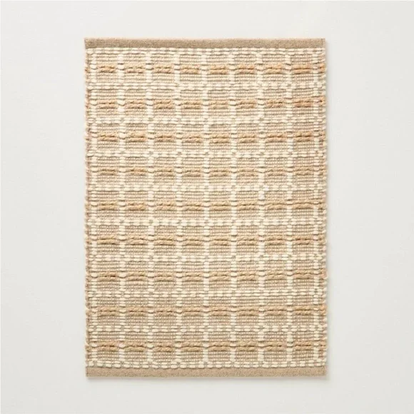 HEARTH & HAND NWT box grid rectangular handmade woven accent rug -2x3