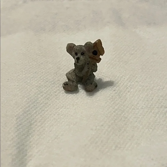 Gray and Tan Small Mouse Pet Figurine