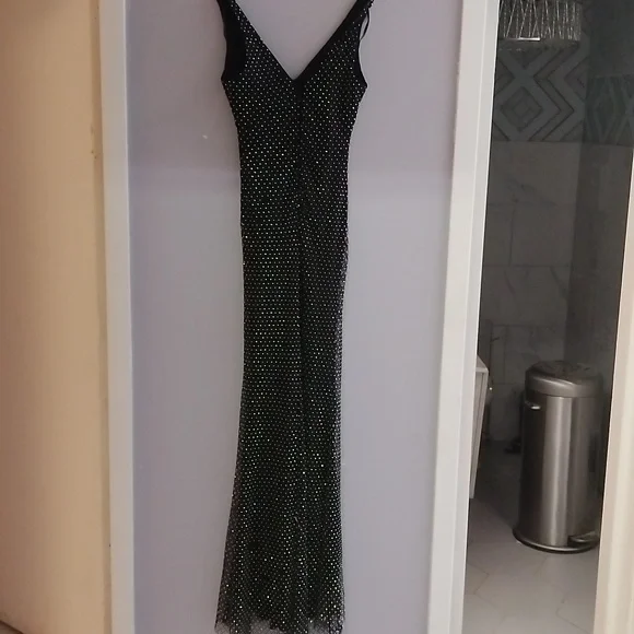 Rhinestone Black Dress Bessie & Adams