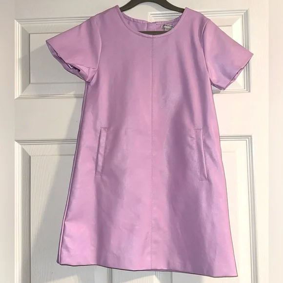 Habitual Kids Girls Faux Leather Dress in Purple