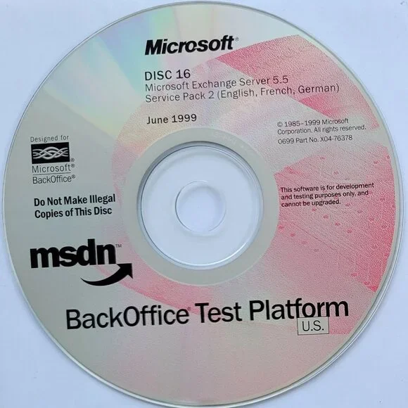 Vintage - Microsoft Exchange Server 5.5 Service Pack 2, June 1999