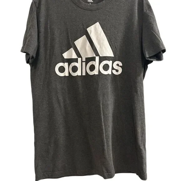 Adidas‎ Men's Graphic Tee Gray Short Sleeve Crew Neck Size L