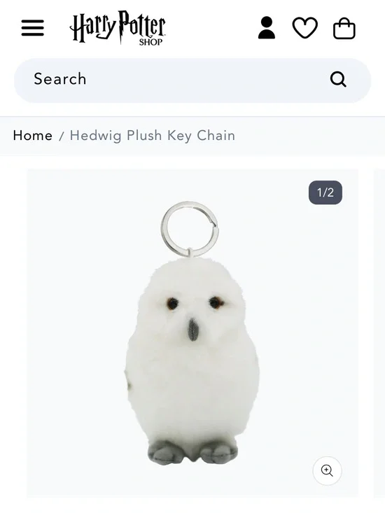 Warner Bros. Hedwig Plush Key Chain - White with Gray Details