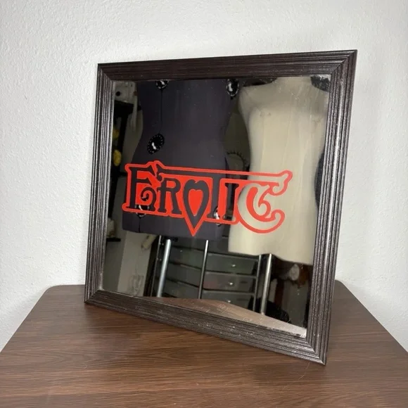 Vintage Erotic Heart Red Flirty Risqué Wall Mirror