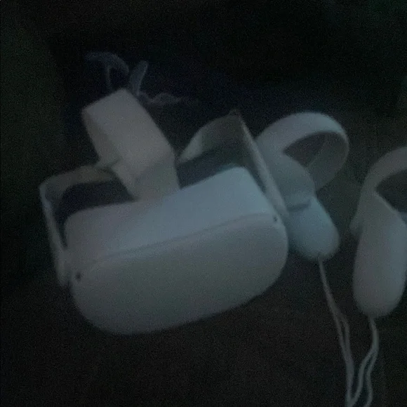 White VR Headset with Controllers