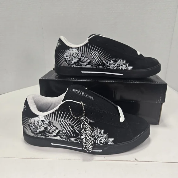Osiris Serve x Maxx242 Prayers Black and White Graphic Sneakers Men's Size 8.5