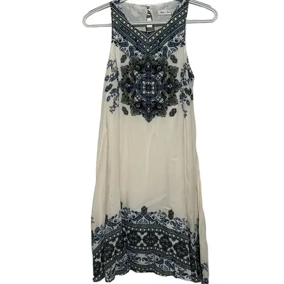 Skylar + Jade Junior's Sleeveless Flowy Summer Dress Blue‎ Yellow White Size XS
