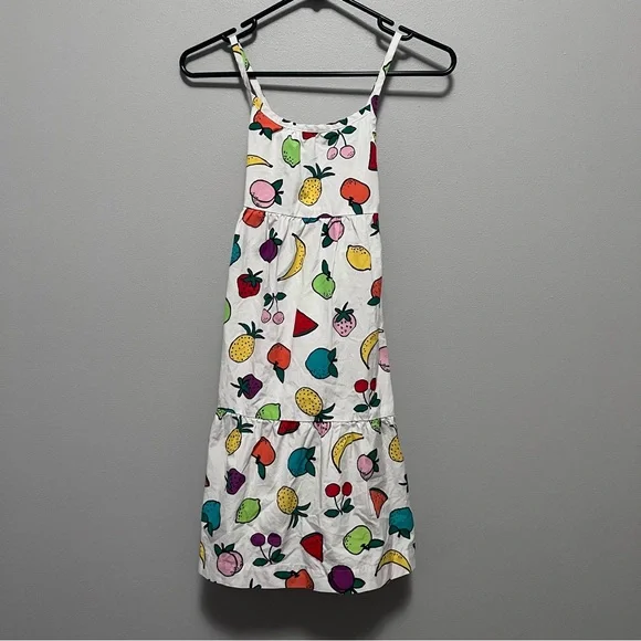 Hanna Andersson Fruit Print Tiered Smocked Dress Size 6/7