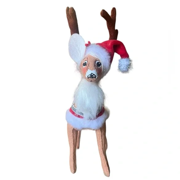 ANNALEE 2013 Silver Sparkle Reindeer 10” Doll Figure Decor Christmas Holidays