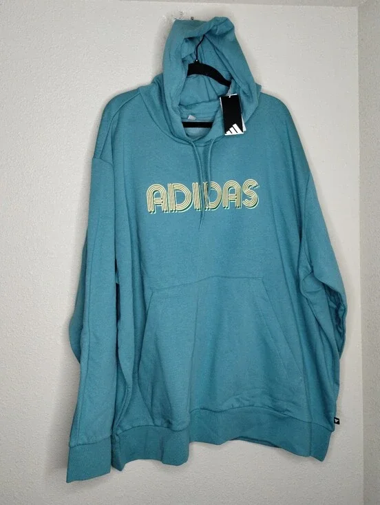 adidas Mens Long Sleeve Fleece Active Hoodie KD5917 Size 4XLT