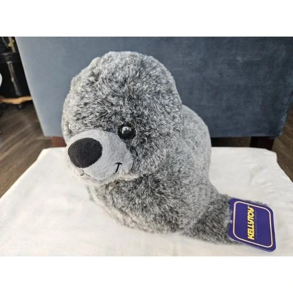 Realistic Seal Plush Grey Stuffed Toy Sea Animal Kelly Toy New With Tags