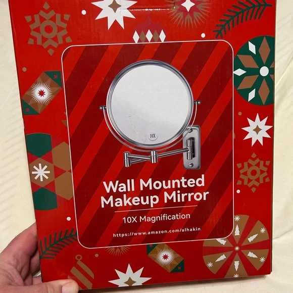 Silver Wall Mounted Makeup Mirror