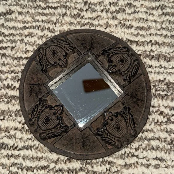 Vintage Round Accent Mirror Small Space Decor