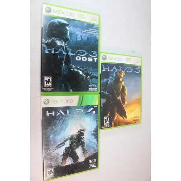 3 games: Halo, 3, 4, Halo 3 ODST (Microsoft Xbox) Authentic, tested