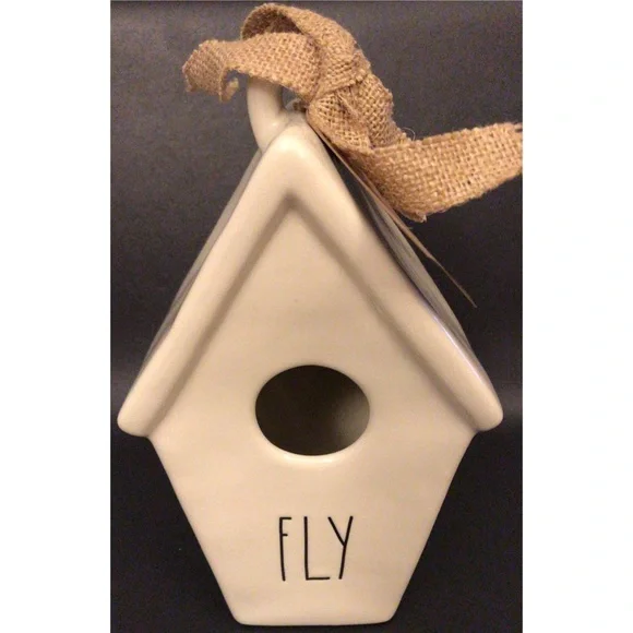Rae Dunn Fly Slanted Roof Birdhouse
