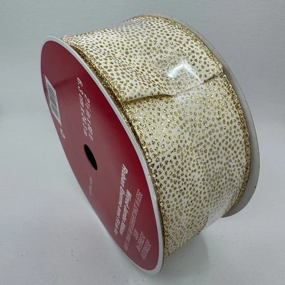 Jumbo Gold Wired Ribbon NEW