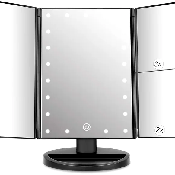 🪞 Deweisn LED Lighted Makeup Mirror – Black 🪞