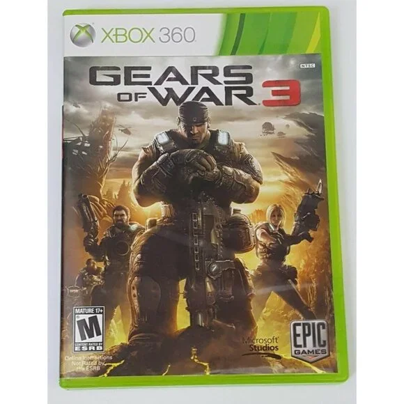 Gears of War 3 Microsoft Xbox 360 2011 Tested Works W/ Sticker Sheet