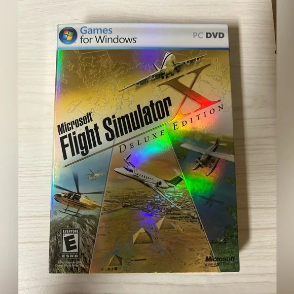 Microsoft Flight Simulator X Deluxe Edition with Blue and Gold Cover