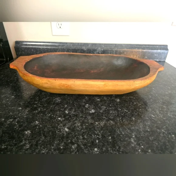 Primitive Wooden Dough Bowl Chic Farmhouse Barn Chic Cottage Coastal